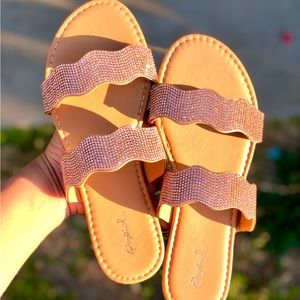 ⚡FINAL SALE! Rose Gold Rhinestone Sandals